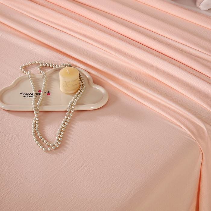 91家纺网 家纺一手货源 找家纺 一诺家居 2025新款A类云感棉双层纱纯色床单针织棉母婴级裸睡木棉床单三件套 量大可优惠 香妃玉