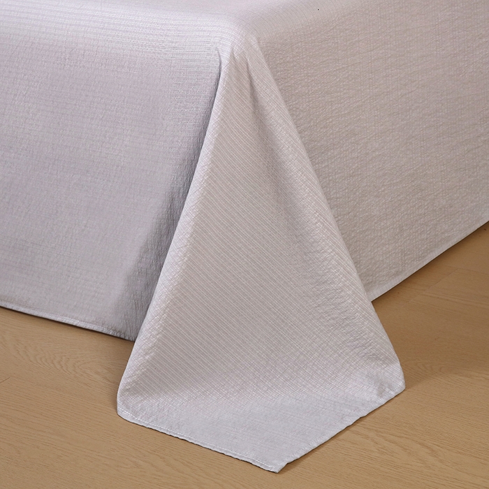 91家纺网 家纺一手货源 找家纺 一诺家居 2025新款A类云感棉双层纱纯色床单针织棉母婴级裸睡木棉床单三件套 量大可优惠 暮云灰