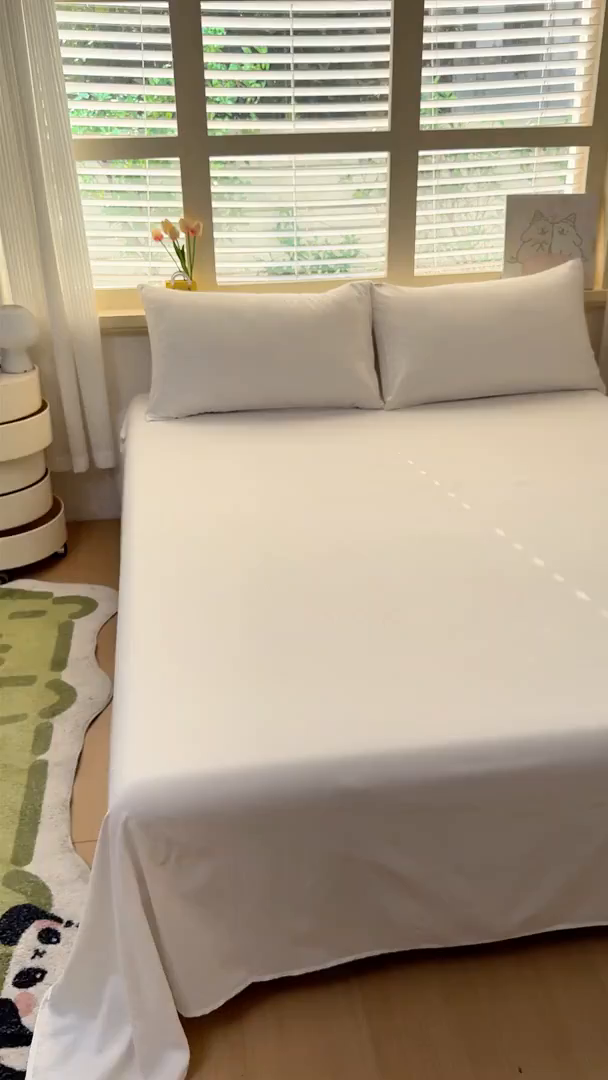 91家纺网 家纺一手货源 找家纺 一诺家居 2025新款A类云感棉双层纱纯色床单针织棉母婴级裸睡木棉床单三件套 量大可优惠 香妃玉