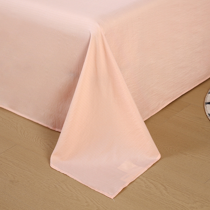 91家纺网 家纺一手货源 找家纺 一诺家居 2025新款A类云感棉双层纱纯色床单针织棉母婴级裸睡木棉床单三件套 量大可优惠 香妃玉