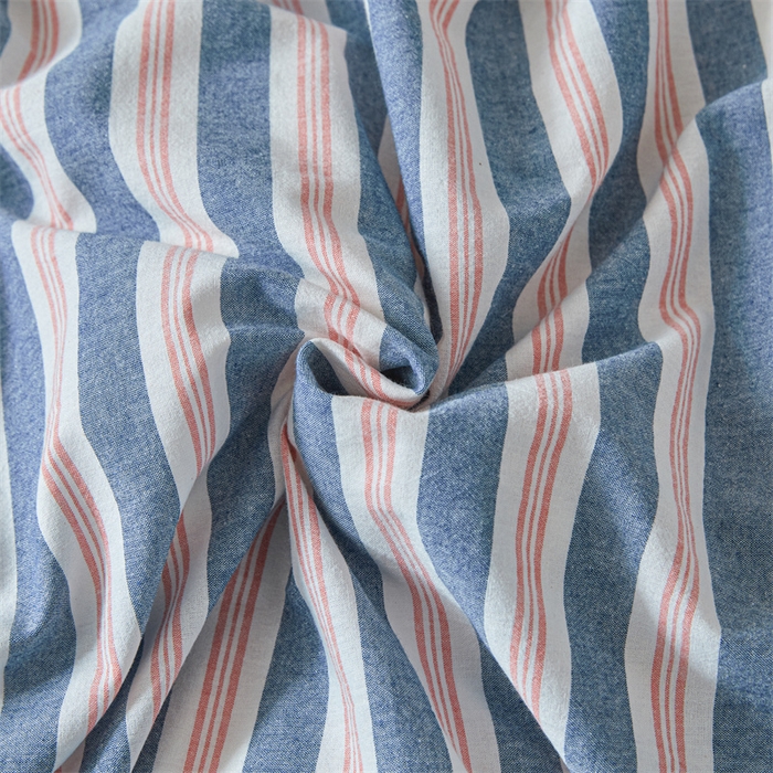 91家纺网 家纺一手货源 找家纺 曲之慕 2025新款亲肤舒适全棉纯棉色织水洗棉四件套 科瑞-藏青