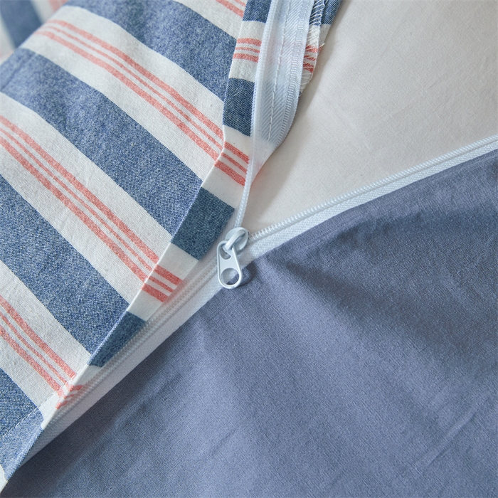 91家纺网 家纺一手货源 找家纺 曲之慕 2025新款亲肤舒适全棉纯棉色织水洗棉四件套 科瑞-藏青