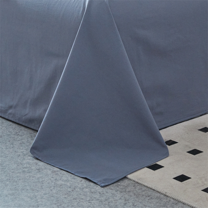 91家纺网 家纺一手货源 找家纺 曲之慕 2025新款亲肤舒适全棉纯棉色织水洗棉四件套 科瑞-藏青