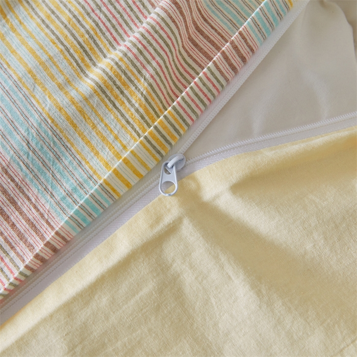 91家纺网 家纺一手货源 找家纺 曲之慕 2025新款亲肤舒适全棉纯棉色织水洗棉四件套 克鲁奇-绿