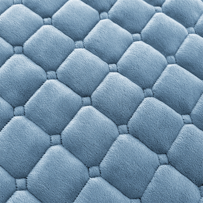 91家纺网 家纺一手货源 找家纺 喜居 2025新款luck熊刺绣牛奶绒床褥垫 luck熊-蓝