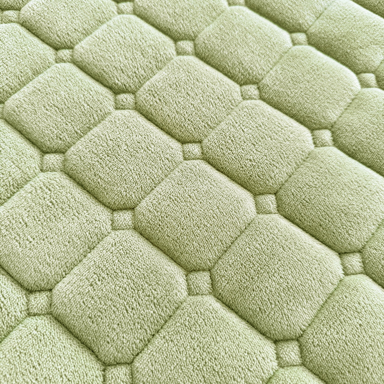 91家纺网 家纺一手货源 找家纺 喜居 2025新款luck熊刺绣牛奶绒床褥垫 luck熊-绿