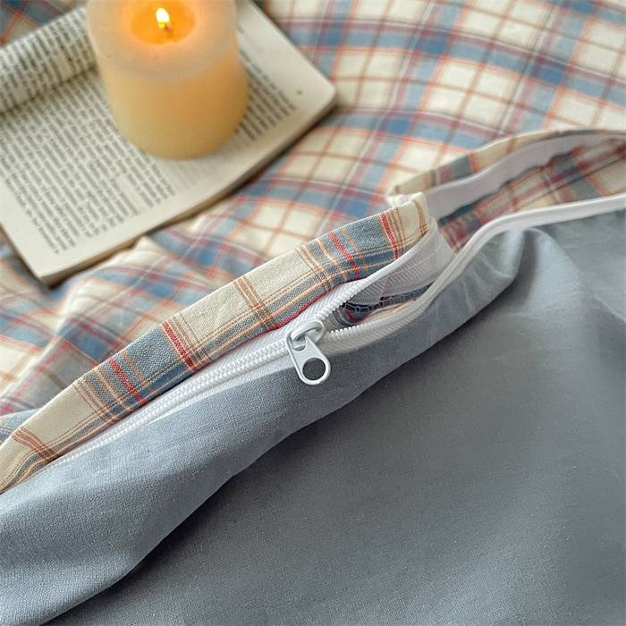 91家纺网 家纺一手货源 找家纺 曲之慕 2025新款亲肤舒适全棉纯棉色织水洗棉四件套 梦语-兰