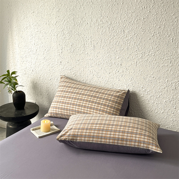 91家纺网 家纺一手货源 找家纺 曲之慕 2025新款亲肤舒适全棉纯棉色织水洗棉四件套 棉芷-兰