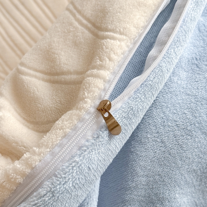 91家纺网 家纺一手货源 找家纺 蓝极人 2025新款AB版烂花牛奶绒四件套 烂花-米蓝