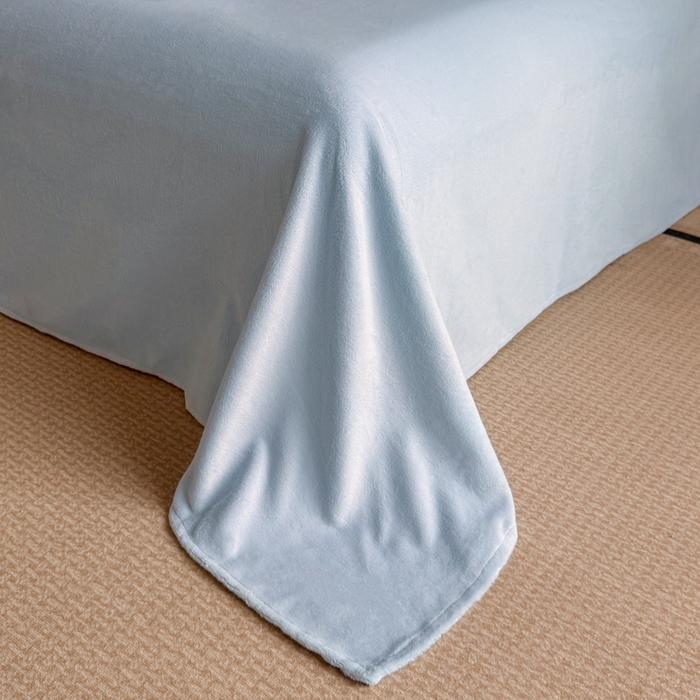 91家纺网 家纺一手货源 找家纺 蓝极人 2025新款AB版烂花牛奶绒四件套 烂花-米蓝