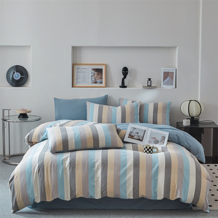 曲之慕 2025新款亲肤舒适全棉纯棉色织水洗棉四件套 如梦令