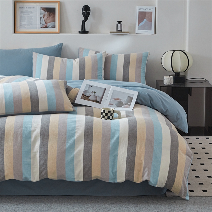 91家纺网 家纺一手货源 找家纺 曲之慕 2025新款亲肤舒适全棉纯棉色织水洗棉四件套 如梦令