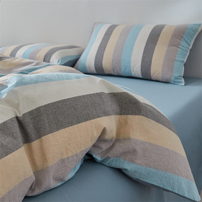 91家纺网 家纺一手货源 找家纺 曲之慕 2025新款亲肤舒适全棉纯棉色织水洗棉四件套 如梦令