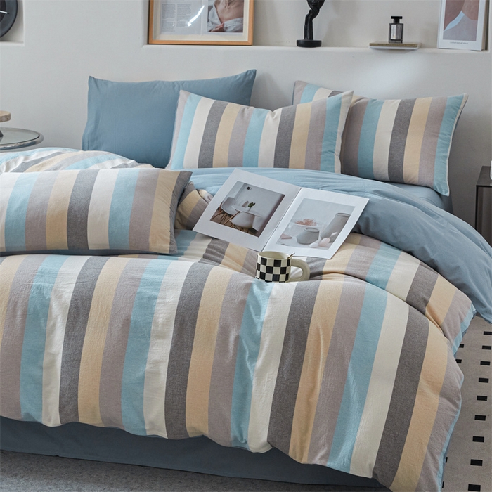 91家纺网 家纺一手货源 找家纺 曲之慕 2025新款亲肤舒适全棉纯棉色织水洗棉四件套 如梦令