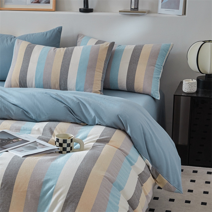 91家纺网 家纺一手货源 找家纺 曲之慕 2025新款亲肤舒适全棉纯棉色织水洗棉四件套 如梦令