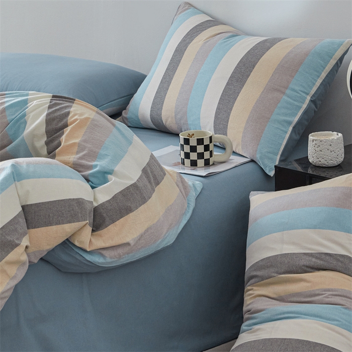 91家纺网 家纺一手货源 找家纺 曲之慕 2025新款亲肤舒适全棉纯棉色织水洗棉四件套 如梦令