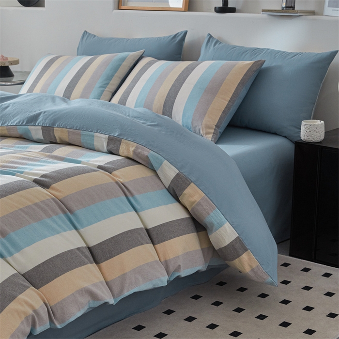 91家纺网 家纺一手货源 找家纺 曲之慕 2025新款亲肤舒适全棉纯棉色织水洗棉四件套 如梦令