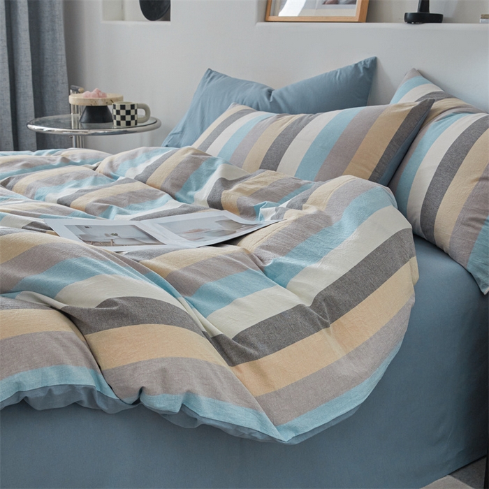 91家纺网 家纺一手货源 找家纺 曲之慕 2025新款亲肤舒适全棉纯棉色织水洗棉四件套 如梦令