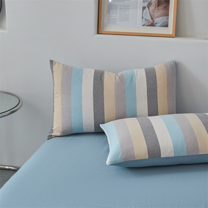 91家纺网 家纺一手货源 找家纺 曲之慕 2025新款亲肤舒适全棉纯棉色织水洗棉四件套 如梦令