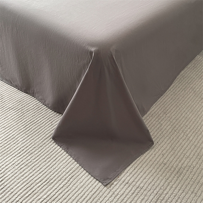 91家纺网 家纺一手货源 找家纺 曲之慕 2025新款亲肤舒适全棉纯棉色织水洗棉四件套 轩尼诗-灰