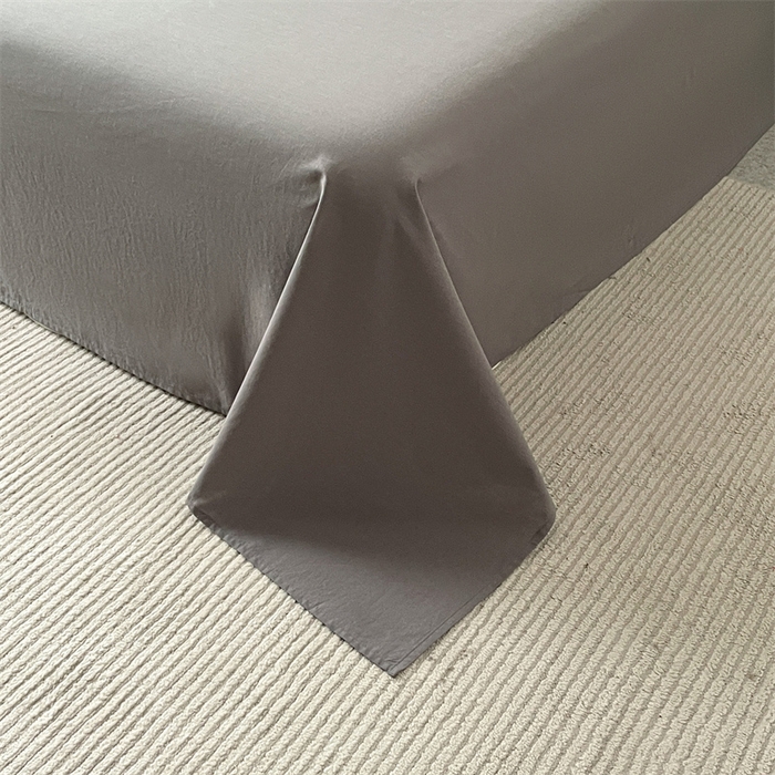 91家纺网 家纺一手货源 找家纺 曲之慕 2025新款亲肤舒适全棉纯棉色织水洗棉四件套 雅诗-灰