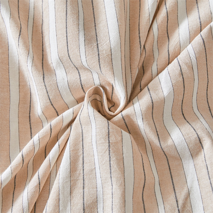 91家纺网 家纺一手货源 找家纺 曲之慕 2025新款亲肤舒适全棉纯棉色织水洗棉四件套 雅诗-咖