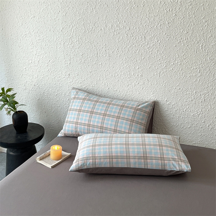 91家纺网 家纺一手货源 找家纺 曲之慕 2025新款亲肤舒适全棉纯棉色织水洗棉四件套 夕颜-兰