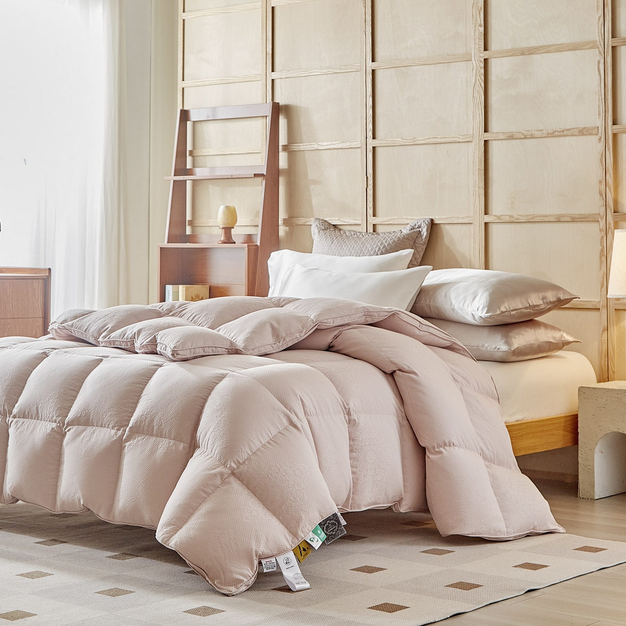 91家纺网 家纺一手货源 找家纺 （总）暖羽屋羽绒馆 2025新款绒子含量95鸭绒  莫代尔混纺95白鸭绒被双人鸭绒 羽绒被子冬被芯