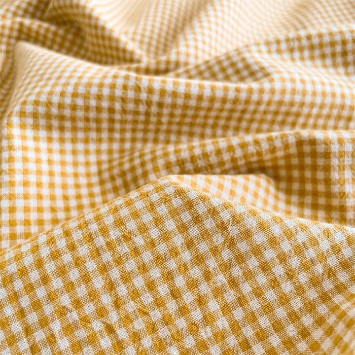 91家纺网 家纺一手货源 找家纺 曲之慕 2025新款简约纯色全棉纯棉色织水洗棉四件套 维希格调-黄