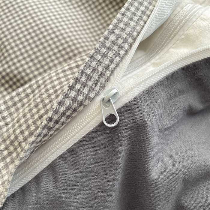 91家纺网 家纺一手货源 找家纺 曲之慕 2025新款简约纯色全棉纯棉色织水洗棉四件套 维希格调-灰