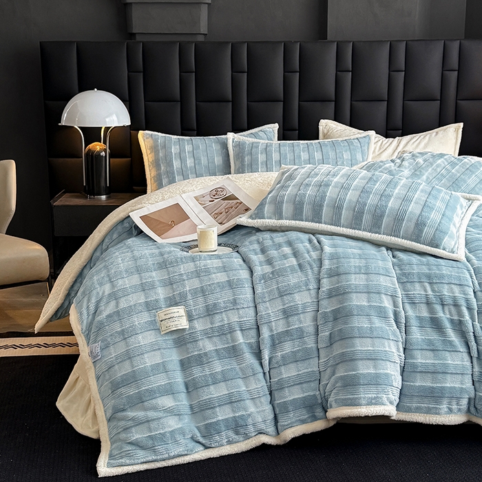 91家纺网 家纺一手货源 找家纺 （总）宜派家纺 2025新款A类玉兔绒北极绒纯色四件套