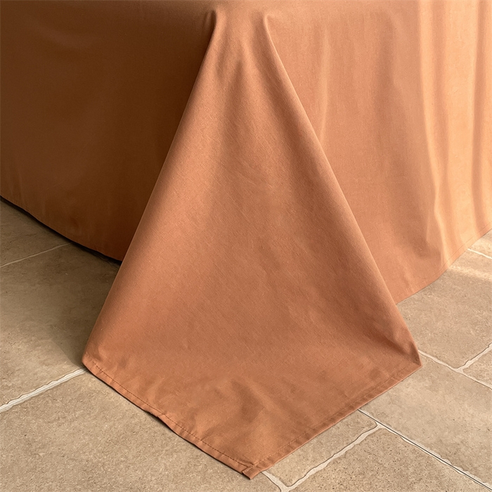 91家纺网 家纺一手货源 找家纺 曲之慕 2025新款简约纯色全棉纯棉色织水洗棉四件套 维希格调-咖