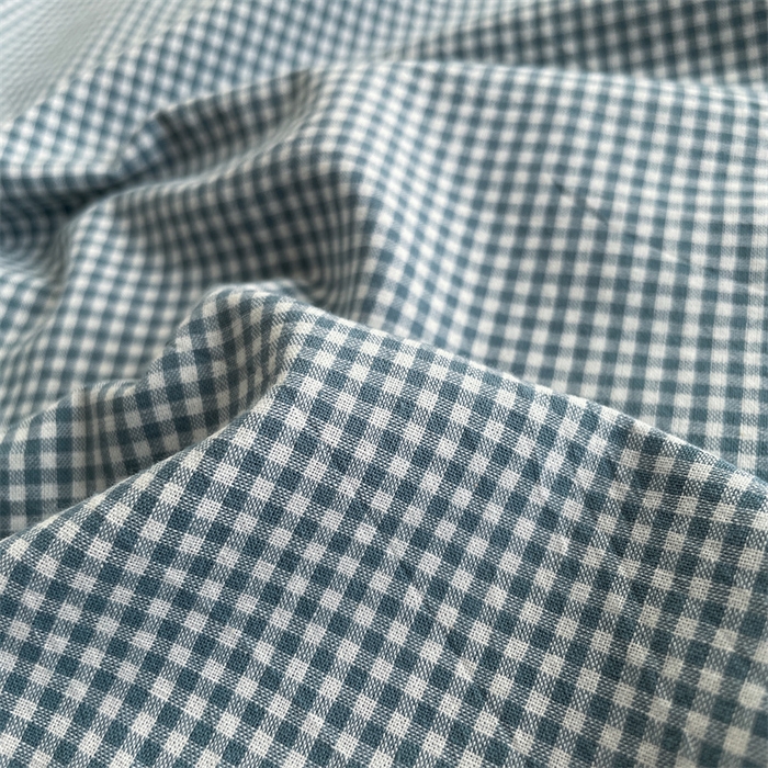 91家纺网 家纺一手货源 找家纺 曲之慕 2025新款简约纯色全棉纯棉色织水洗棉四件套 维希格调-蓝