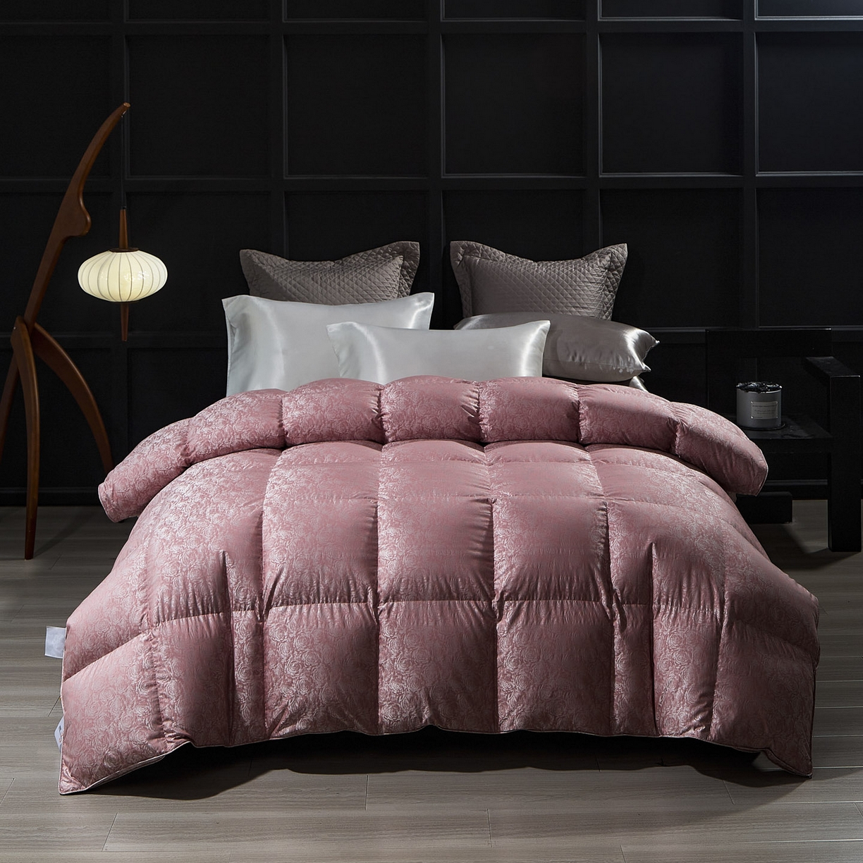 91家纺网 家纺一手货源 找家纺 2025新款绒子含量95鸭绒  莫代尔混纺95白鸭绒被双人鸭绒 羽绒被子冬被芯 玫瑰物语