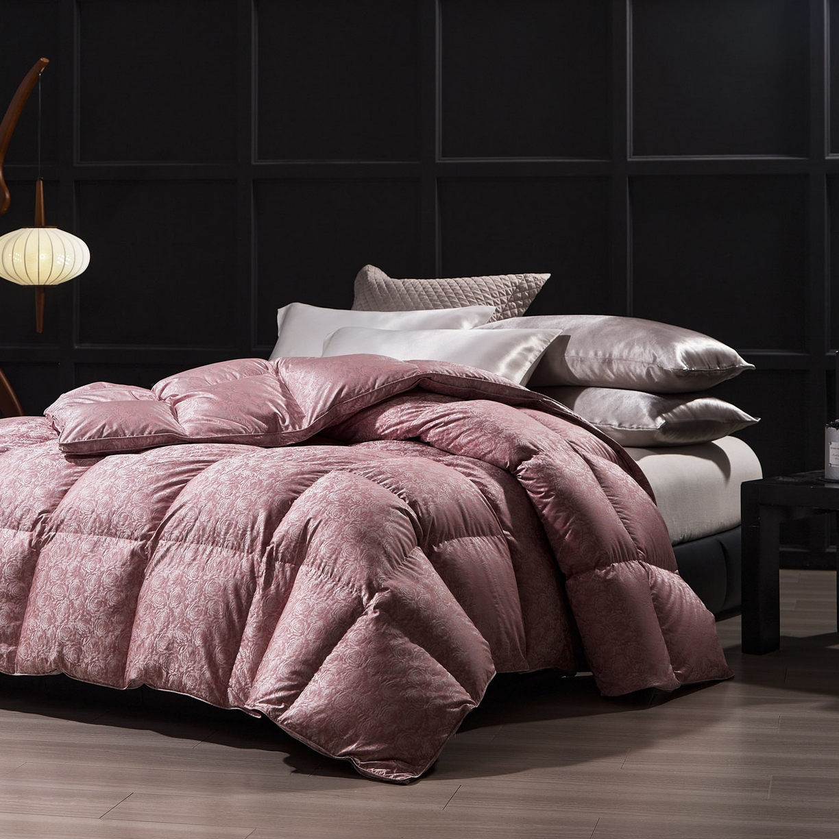 91家纺网 家纺一手货源 找家纺 2025新款绒子含量95鸭绒  莫代尔混纺95白鸭绒被双人鸭绒 羽绒被子冬被芯 玫瑰物语