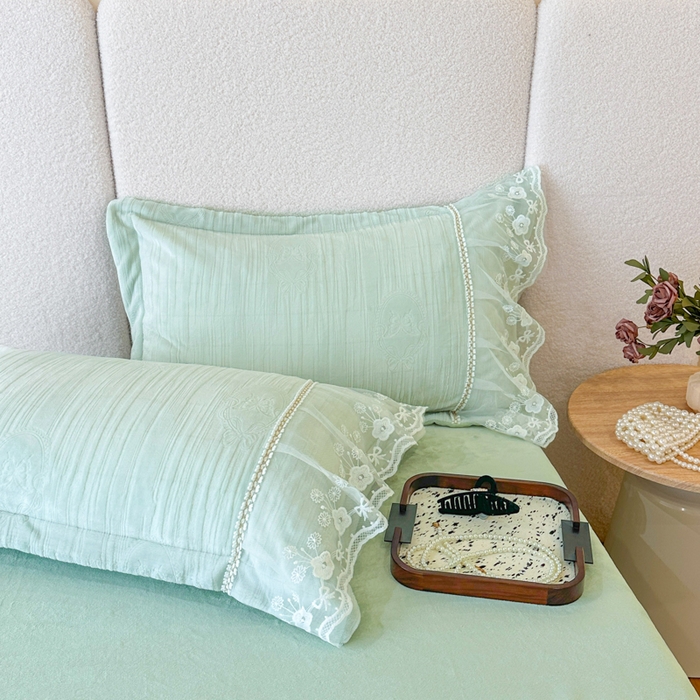 91家纺网 家纺一手货源 找家纺 （总）诺梵家纺 2025新款韩版蕾丝雕花款四件套-米兰达