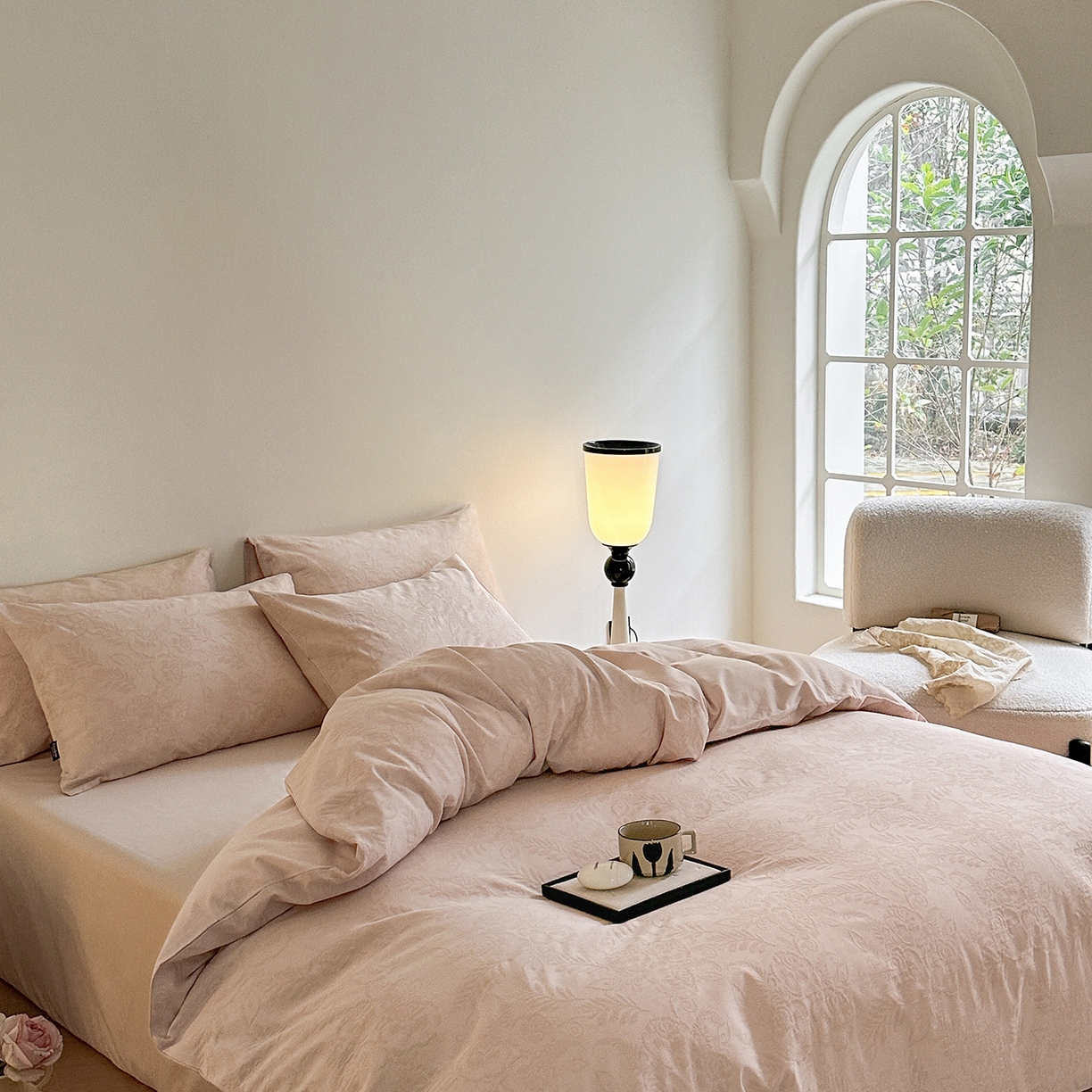 91家纺网 家纺一手货源 找家纺 宜代光年 2025新款60S水洗棉提花单品被套 海棠