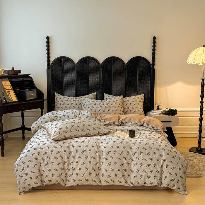 91家纺网 家纺一手货源 找家纺 （总）莱茵家居 2025秋冬新款复古A类简约60S色织大提花磨毛四件套