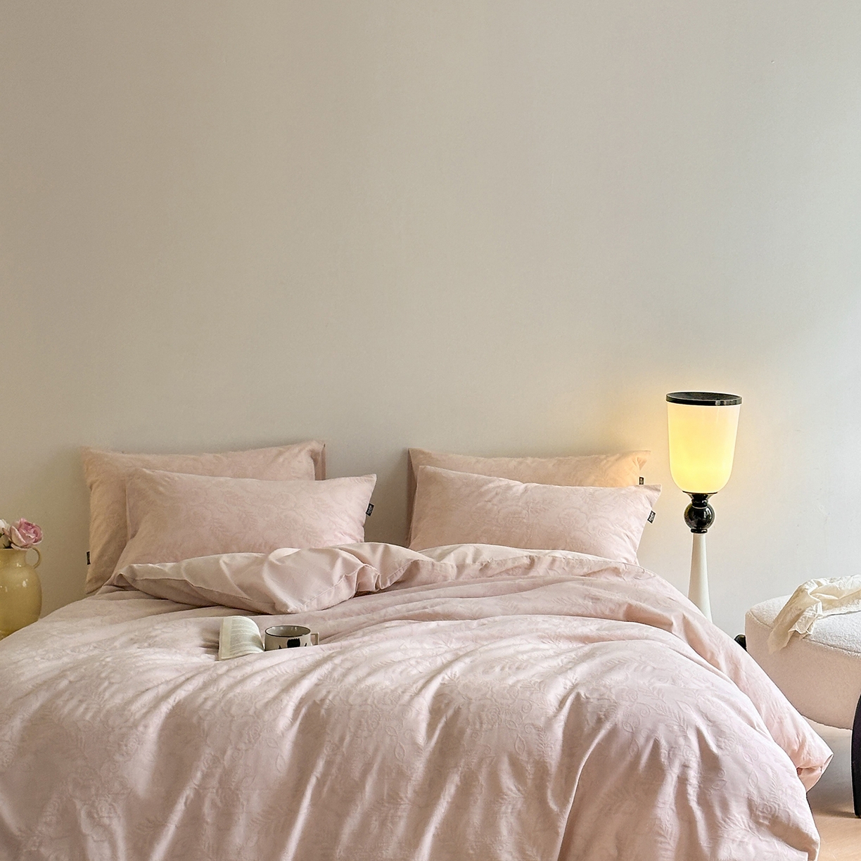 91家纺网 家纺一手货源 找家纺 宜代光年 2025新款60S水洗棉提花单品被套 海棠