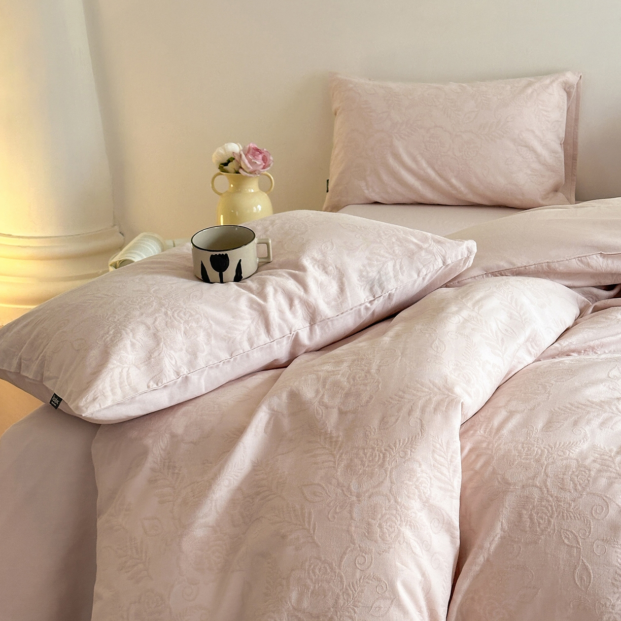 91家纺网 家纺一手货源 找家纺 宜代光年 2025新款60S水洗棉提花单品被套 海棠