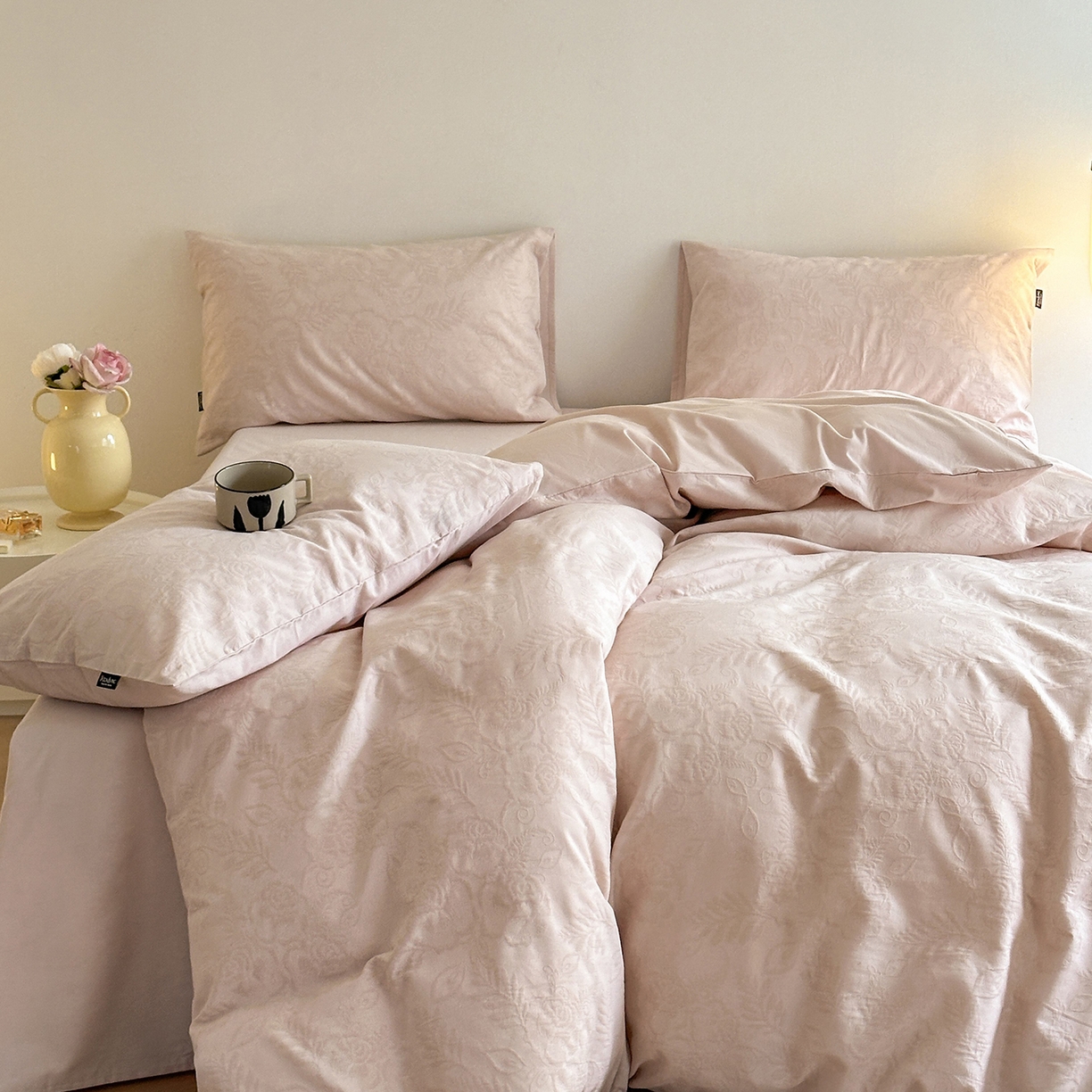 91家纺网 家纺一手货源 找家纺 宜代光年 2025新款60S水洗棉提花单品被套 海棠