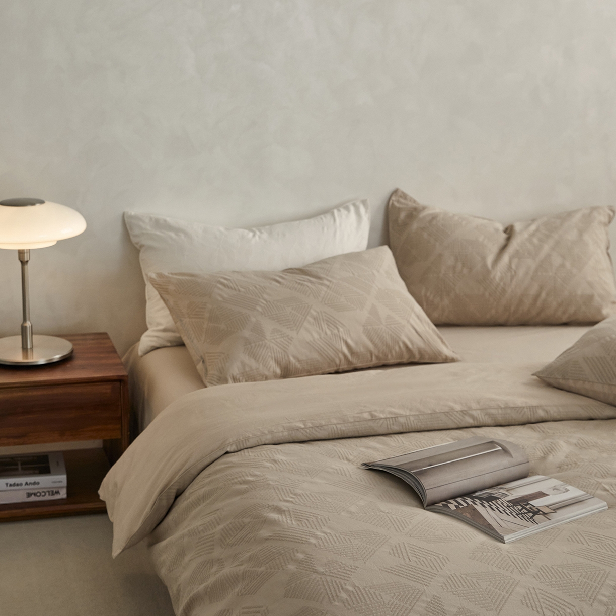 91家纺网 家纺一手货源 找家纺 宜代光年 2025新款60S水洗棉提花单品被套 卡曼