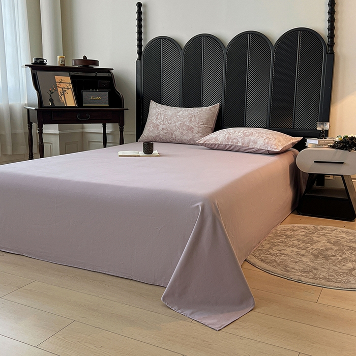 91家纺网 家纺一手货源 找家纺 莱茵家居 2025秋冬新款复古A类简约60S色织大提花磨毛四件套 花汀-旧缬紫