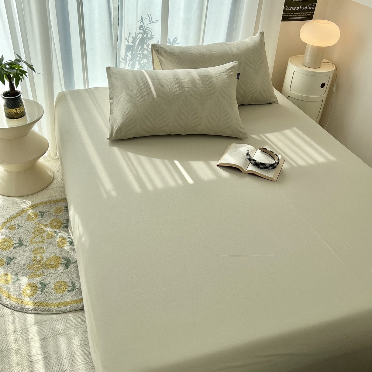 91家纺网 家纺一手货源 找家纺 宜代光年 2025新款60S水洗棉提花单品被套 叶之舞