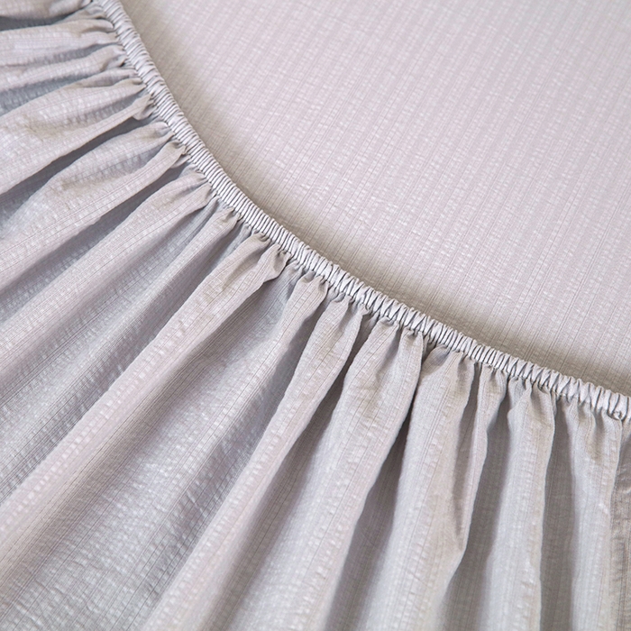 91家纺网 家纺一手货源 找家纺 一诺家居 2025新款A类云感双层纱纯色床笠针织棉母婴级裸睡床笠三件套 量大可优惠 暮云灰