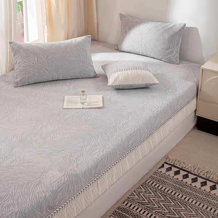 91家纺网 家纺一手货源 找家纺 （总）峻杨 2025新款雪尼尔榻榻米炕盖防滑颗粒大床单防滑耐磨机洗定制尺寸-清馨梦圆