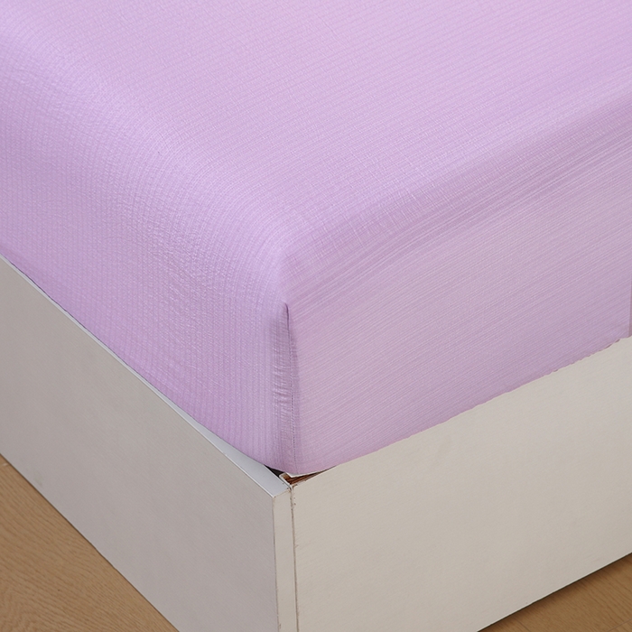 91家纺网 家纺一手货源 找家纺 一诺家居 2025新款A类云感双层纱纯色床笠针织棉母婴级裸睡床笠三件套 量大可优惠 熏衣紫