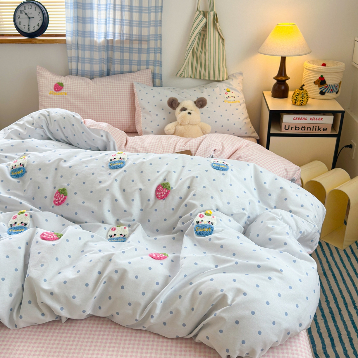 91家纺网 家纺一手货源 找家纺 （总）女子家纺 2025新款13370纯棉毛巾绣呆萌系列四件套