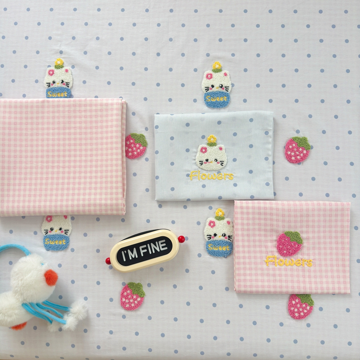 91家纺网 家纺一手货源 找家纺 （总）女子家纺 2025新款13370纯棉毛巾绣呆萌系列四件套