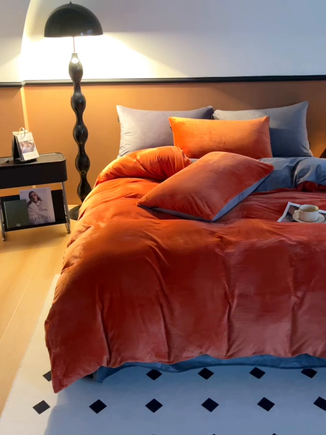 91家纺网 家纺一手货源 找家纺 （总）女子家纺 2025新款加厚保暖纯色双拼婴儿绒宝宝绒四件套